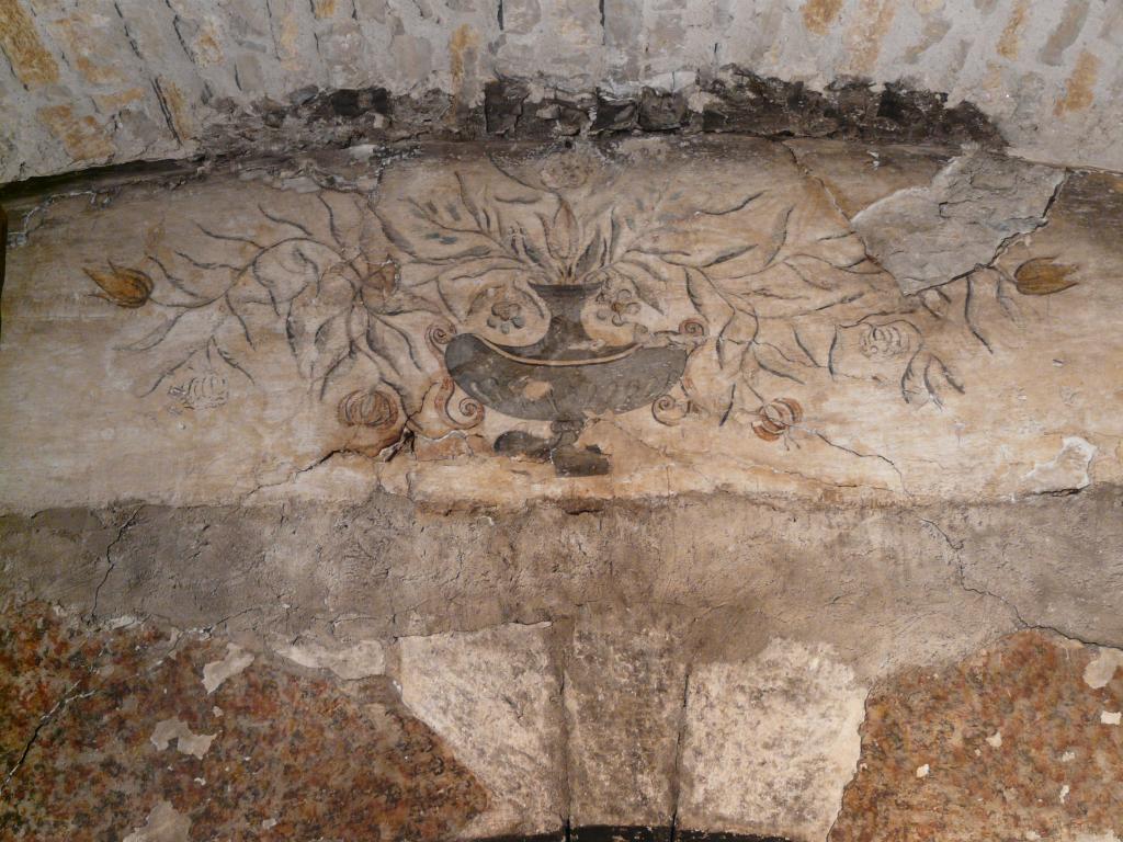 cheminée, avec tableau d'Elie sur son chariot de feu