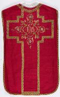 chasuble rouge avec étole et voile de calice