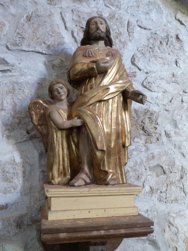 groupe sculpté : Saint Roch et l'ange