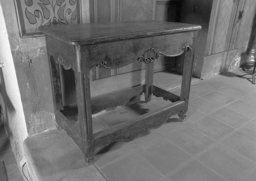 Banc-coffre ; banc-coffre à baldaquin ; banc d'église(2) ; console ; lutrin ; fauteuil