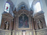 tableau d'autel et son cadre : Calvaire avec sainte Marie-Madeleine dit Le Christ en croix