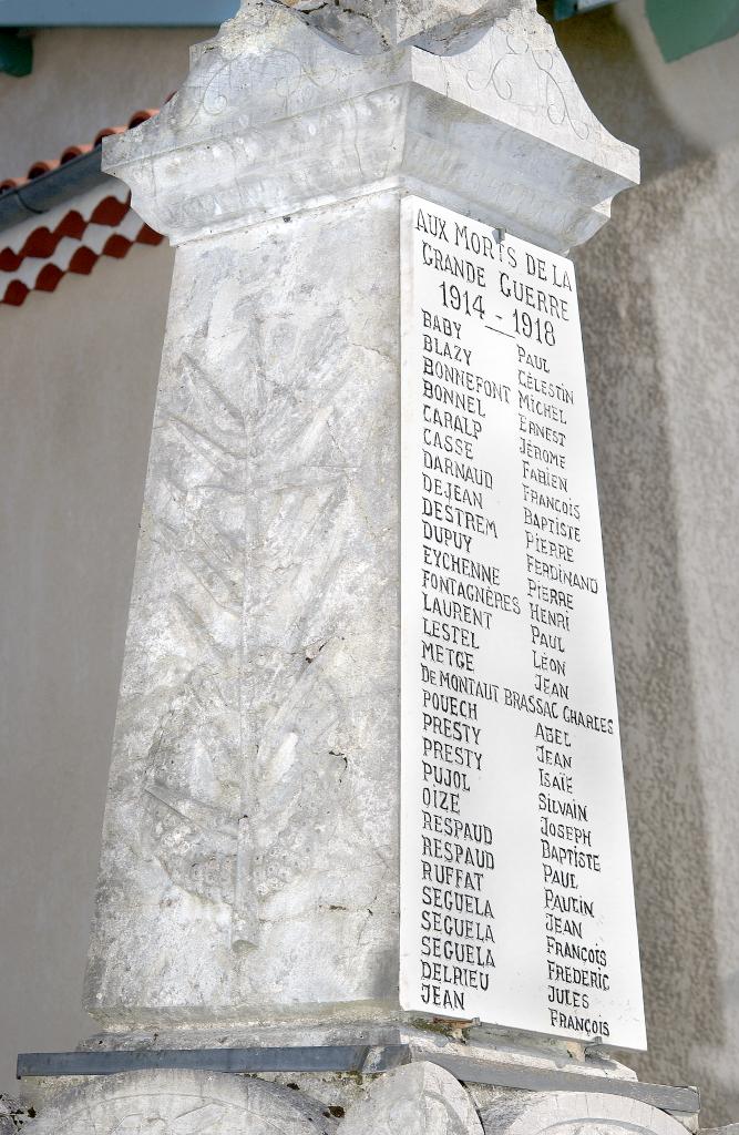 monument aux morts de la guerre de 1914-1918