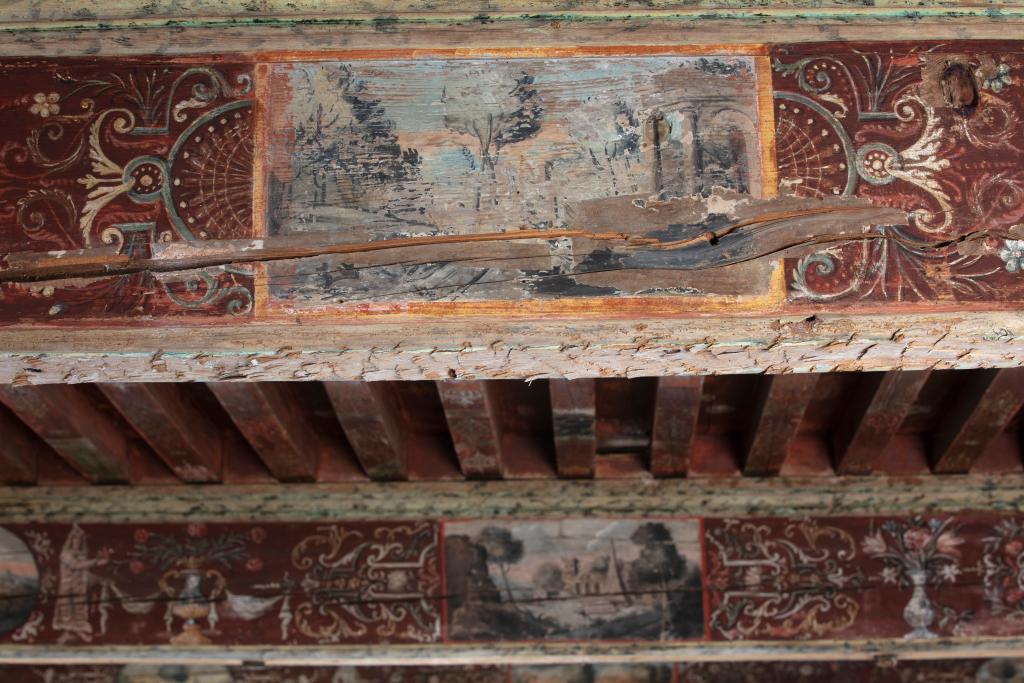 Plafond peint  de la grande salle du 1er étage