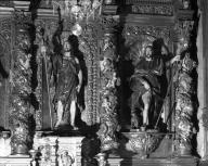 quatre statues : saint Jean-Baptiste, saint Roch, saint Michel, saint