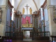 lambris de revêtement, tabernacle et statues formant retable du maître-autel