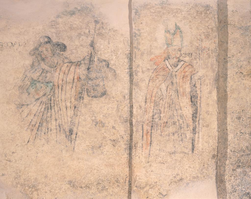 peinture monumentale : saint Félix et saint Jacques le Majeur