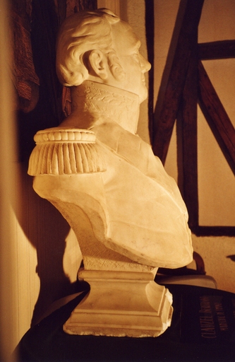 buste (buste à mi-corps sur piédouche, demi-nature) : Portrait de Bertrand, comte Clauzel, maréchal de France (1772-1842)